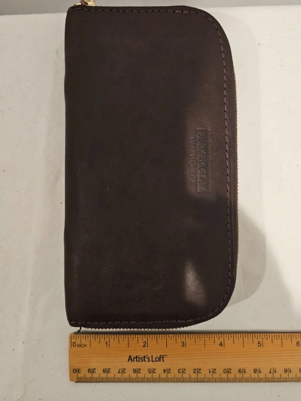 Parker Clay Zahra Leather Round Zip Wallet Brown Ethiopia Accordion